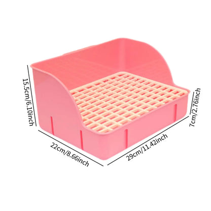 Rabbit Litter Tray Toilet Animal Potty Trainer Bunnies Corner Toilet Box for Ferret Hamster Dragon Cat Guinea Pig Dutch Supplies
