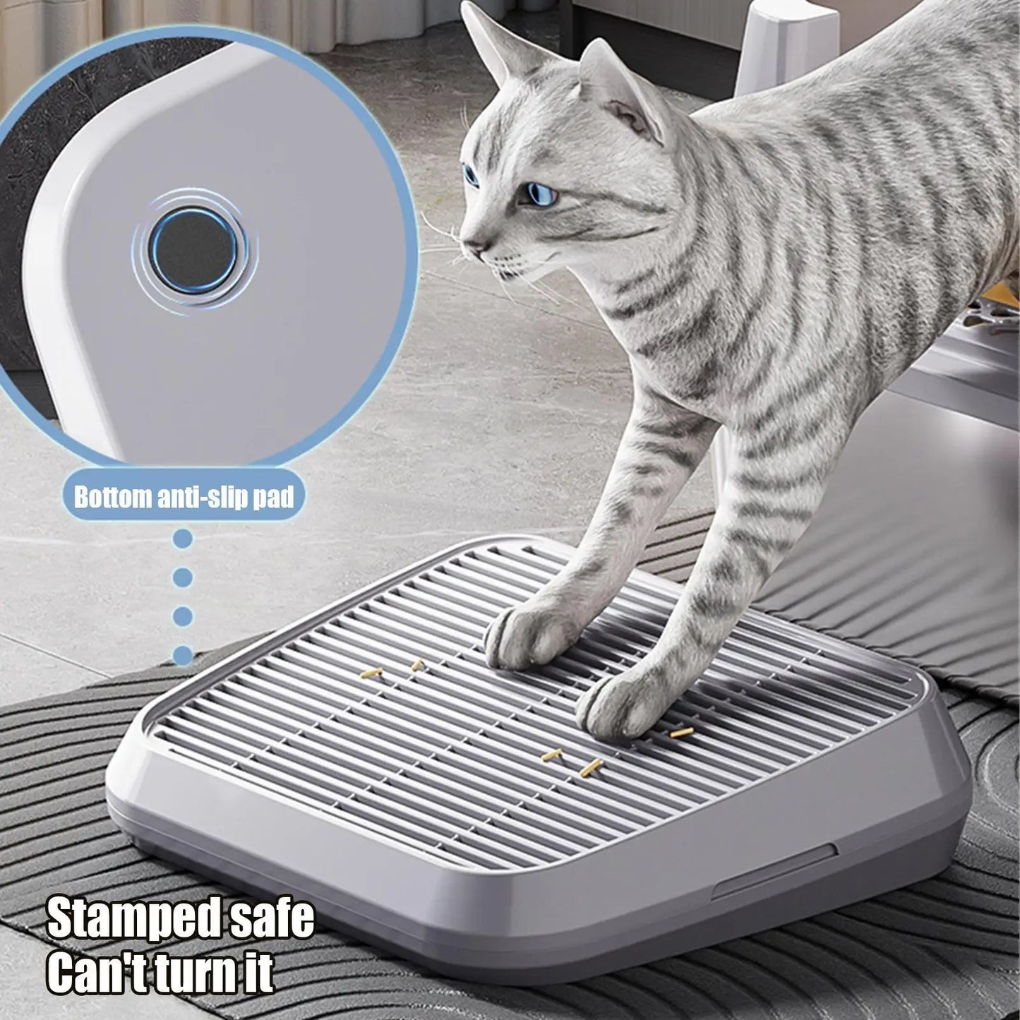 Ramp Elevated Non-Slip Tray Litter Box Step Cat Litter Catcher Mat With Filter Function Anti Tracking Easy Cleaning Supplies