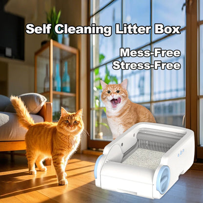 Automatic Self-Cleaning Cat Litter Box - Smart WiFi-Enabled Pet Toilet with Anti-Splash Design & Odor Control