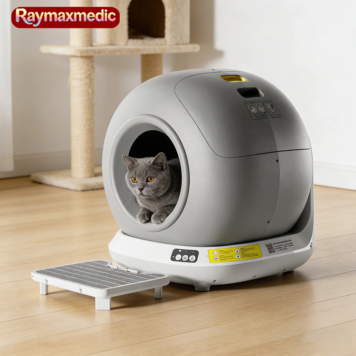 Raymax 78L Automatic Smart Cat Litter Box Self-Cleaning Cat Litter Box Litter with App Control & Cat Litter Mat Smart Cat Toilet