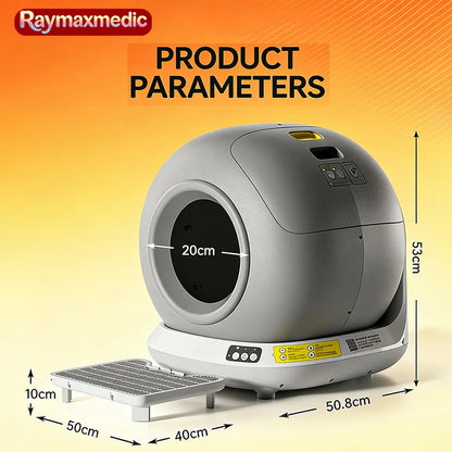 Raymax 78L Automatic Smart Cat Litter Box Self-Cleaning Cat Litter Box Litter with App Control & Cat Litter Mat Smart Cat Toilet