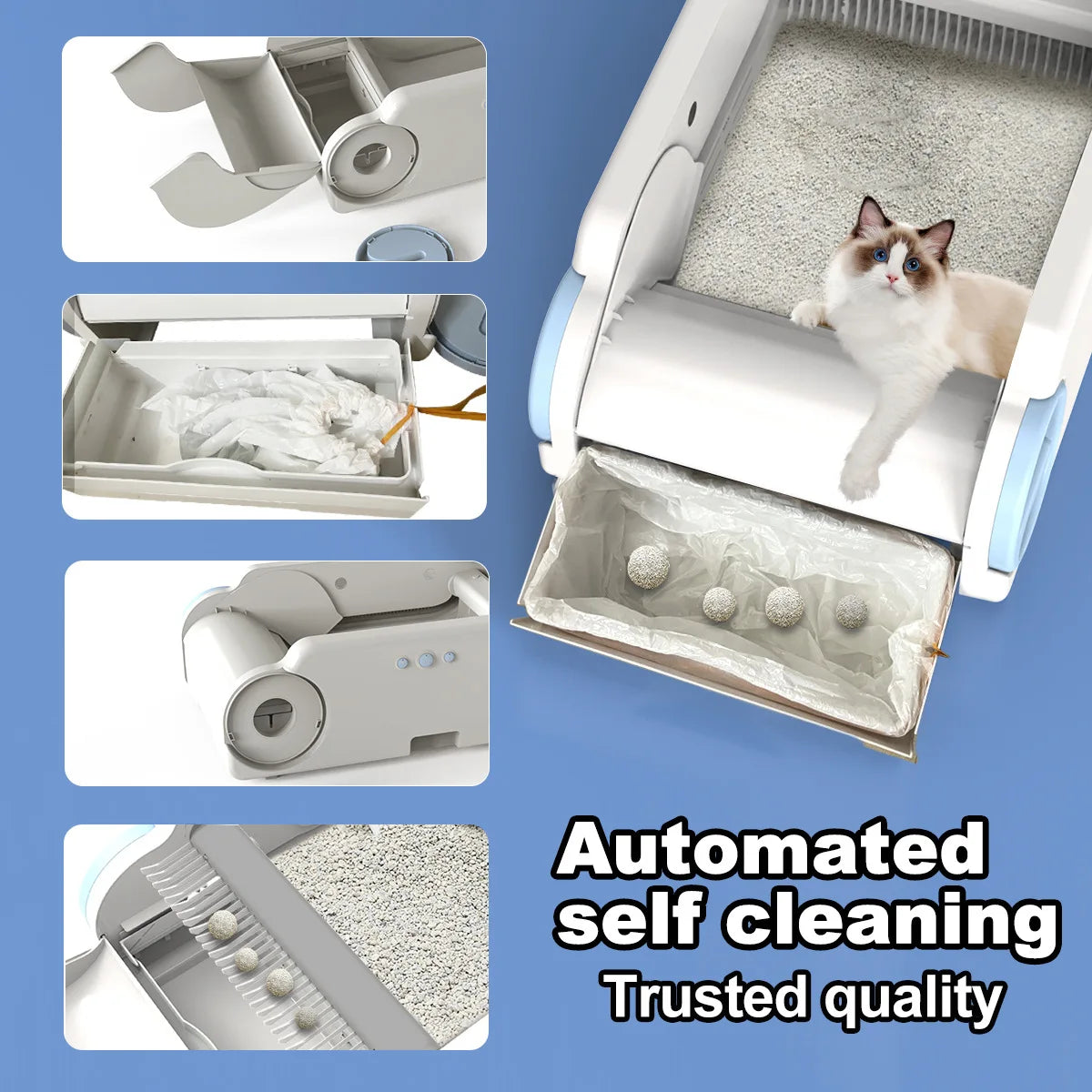 Automatic Self-Cleaning Cat Litter Box - Smart WiFi-Enabled Pet Toilet with Anti-Splash Design & Odor Control