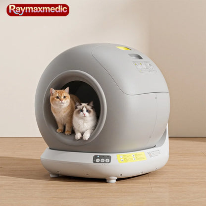 Raymax 78L Automatic Smart Cat Litter Box Self-Cleaning Cat Litter Box Litter with App Control & Cat Litter Mat Smart Cat Toilet